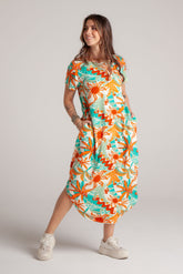 Vestido Alma multi cuello en v o redondo  - Azul Tropical